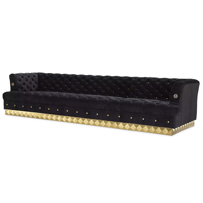 Диван Philipp Plein Sofa Rockstud L Черный Золотой Диван Philipp Plein Sofa Rockstud L Черный Золотой в Волгограде | Loft Concept