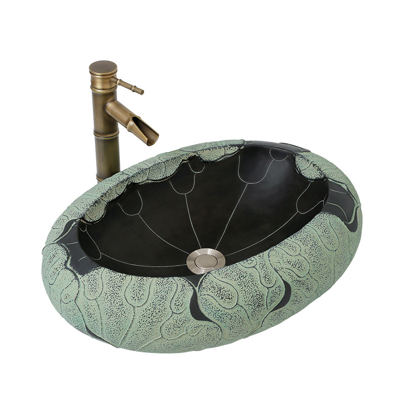 Раковина Lotus Leaf Oval Графит Зеленый шалфей Раковина Lotus Leaf Oval Графит Зеленый шалфей в Волгограде | Loft Concept
