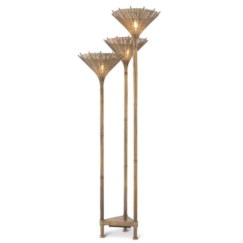 Торшер Eichholtz Floor Lamp Kon Tiki Triple Винтажная латунь Торшер Eichholtz Floor Lamp Kon Tiki Triple Винтажная латунь в Волгограде | Loft Concept