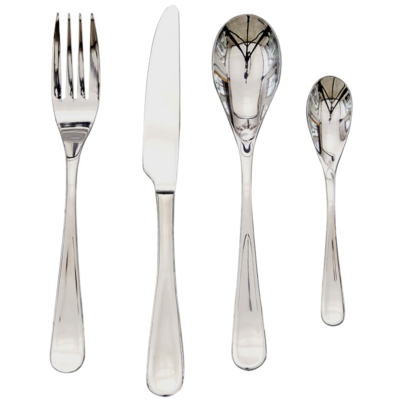 Столовые приборы на 1 персону Contemporary Cutlery Set Серебряный Столовые приборы на 1 персону Contemporary Cutlery Set Серебряный в Волгограде | Loft Concept