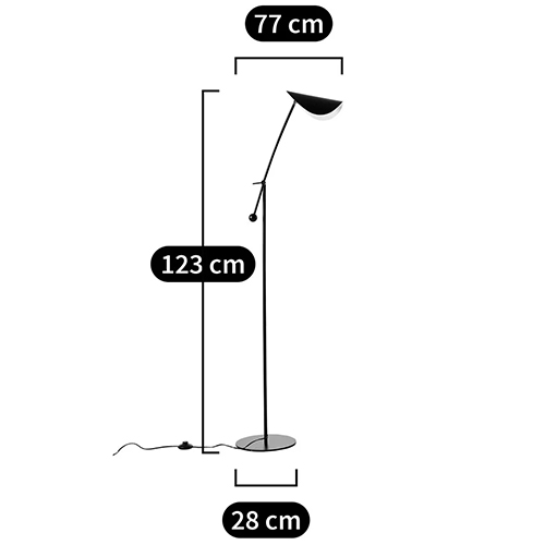 Торшер с поворотным плафоном Aracea Black Floor Lamp Торшер с поворотным плафоном Aracea Black Floor Lamp в Волгограде