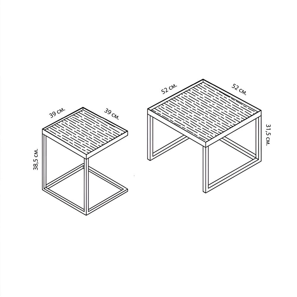 Комплект столиков с квадратными столешницами черные Black Table Combination Комплект столиков с квадратными столешницами черные Black Table Combination в Волгограде