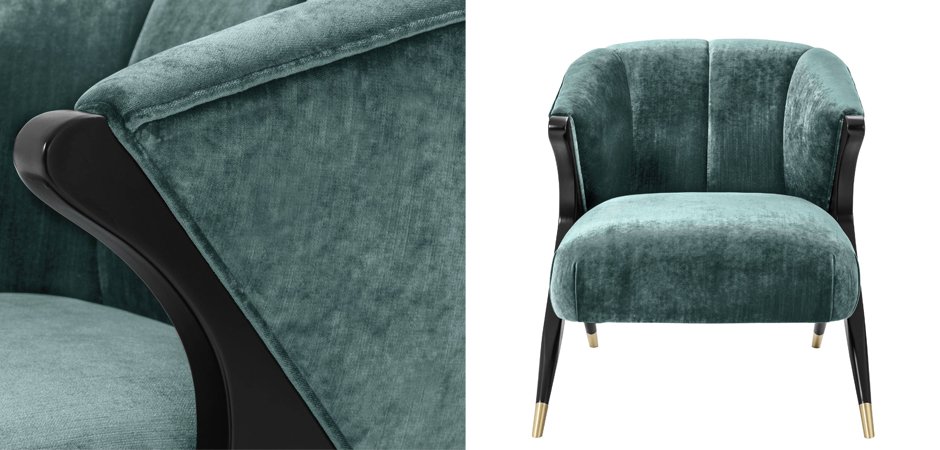 Кресло Eichholtz Chair Pavone Aegean Green Кресло Eichholtz Chair Pavone Aegean Green - Loft-Concept в Волгограде