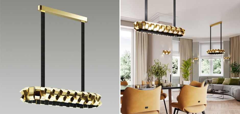 Люстра Rotus Gold Овальная Люстра Rotus Gold Овальная - Loft-Concept в Волгограде