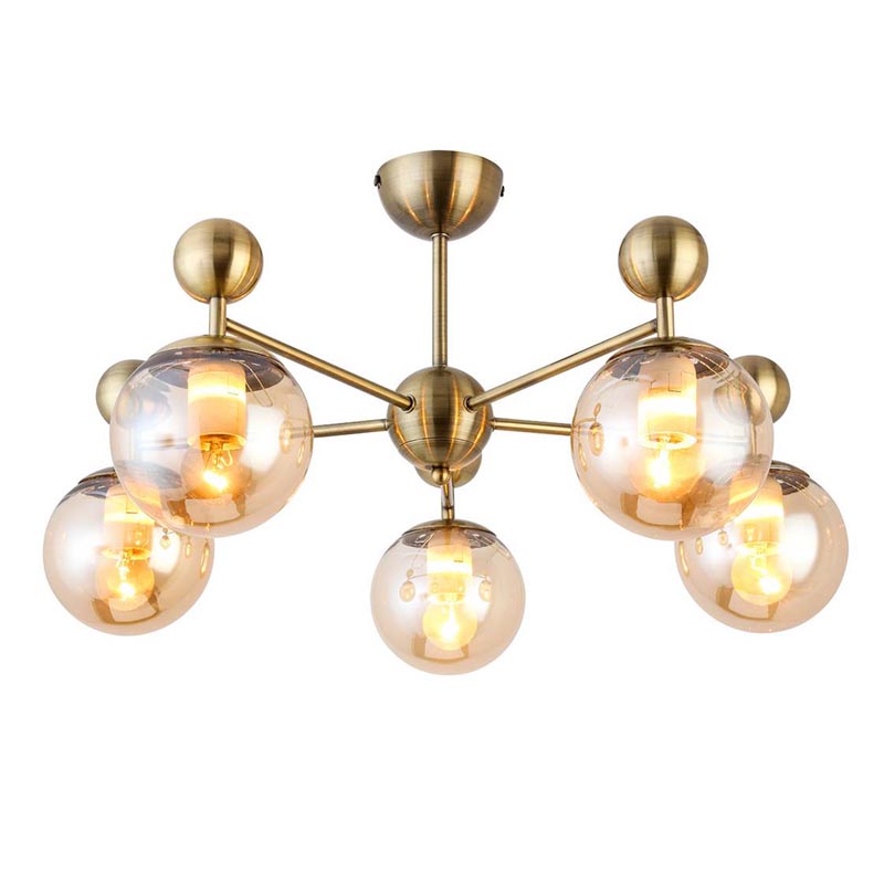 Потолочная люстра Demian Bronze Chandelier Бронза Янтарный Потолочная люстра Demian Bronze Chandelier Бронза Янтарный в Волгограде | Loft Concept