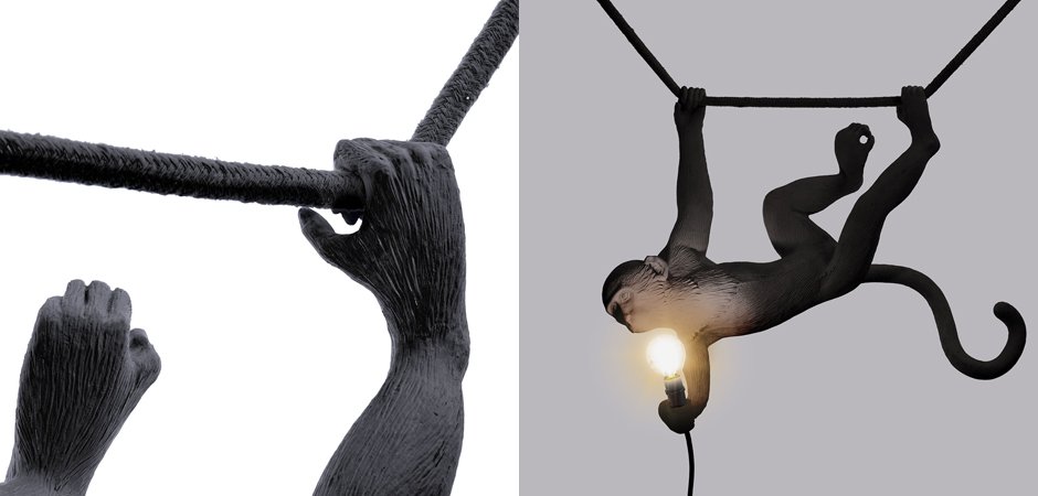 Подвесной светильник Seletti The Monkey Lamp Swing Black Подвесной светильник Seletti The Monkey Lamp Swing Black - Loft-Concept в Волгограде