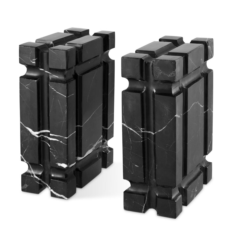 Держатель для книг Eichholtz BOOKEND LINEA SET OF 2 Черный Мрамор Nero в Волгограде | Loft Concept 