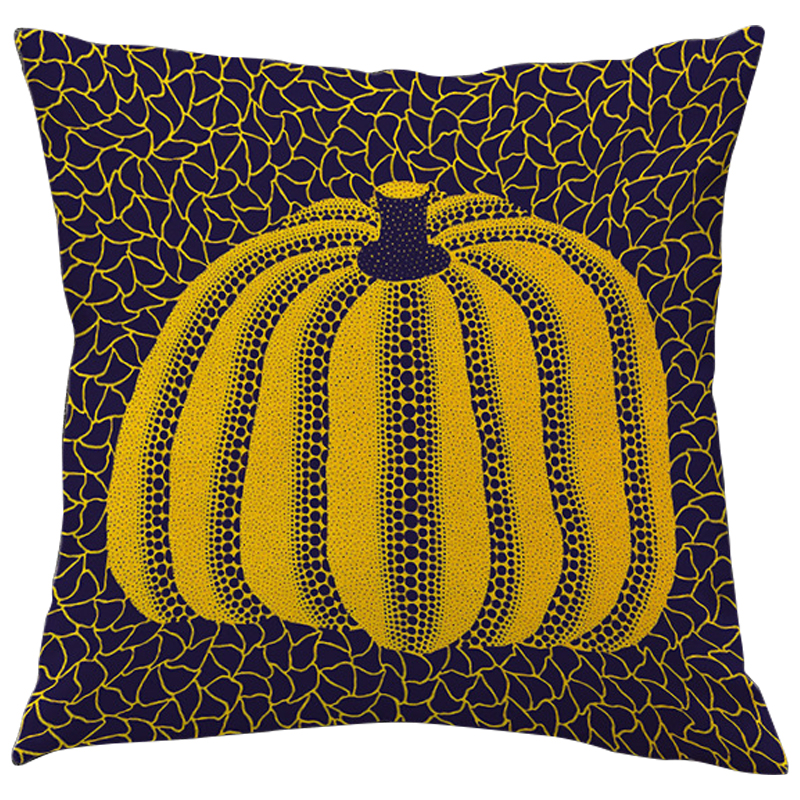 Декоративная подушка Yayoi Kusama Pumpkin Yellow Черный Желтый в Волгограде | Loft Concept 