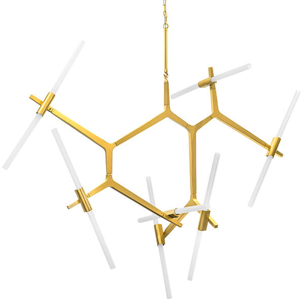 Люстра Agnes Chandelier Gold 14 Белый Золотой Люстра Agnes Chandelier Gold 14 Белый Золотой в Волгограде | Loft Concept