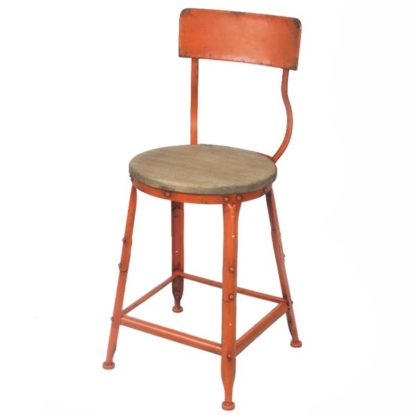 Барный стул Industrial Barstool Vintage Orange Оранжевый Коричневый Барный стул Industrial Barstool Vintage Orange Оранжевый Коричневый в Волгограде | Loft Concept