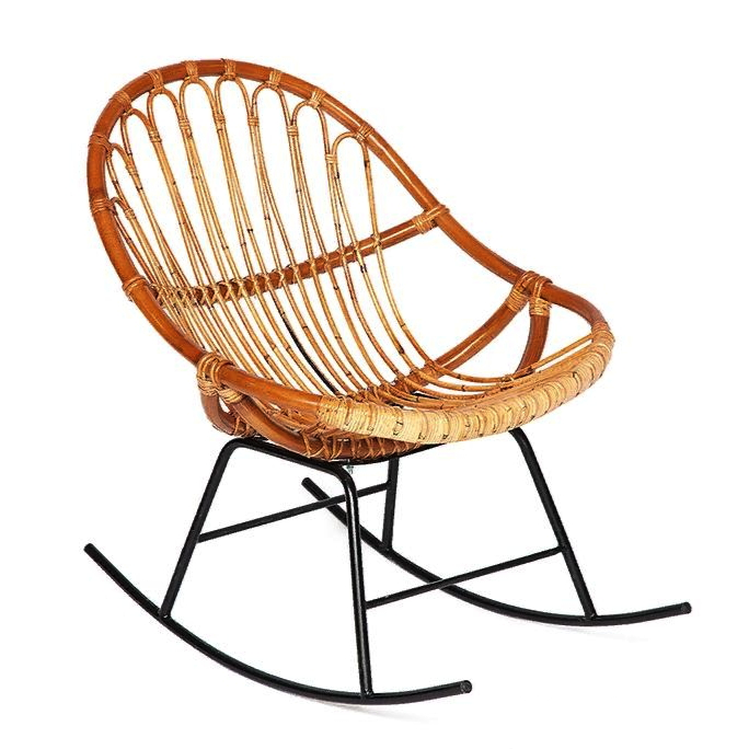 Стул качалка Bamboo brown Коричневый Черный Стул качалка Bamboo brown Коричневый Черный в Волгограде | Loft Concept
