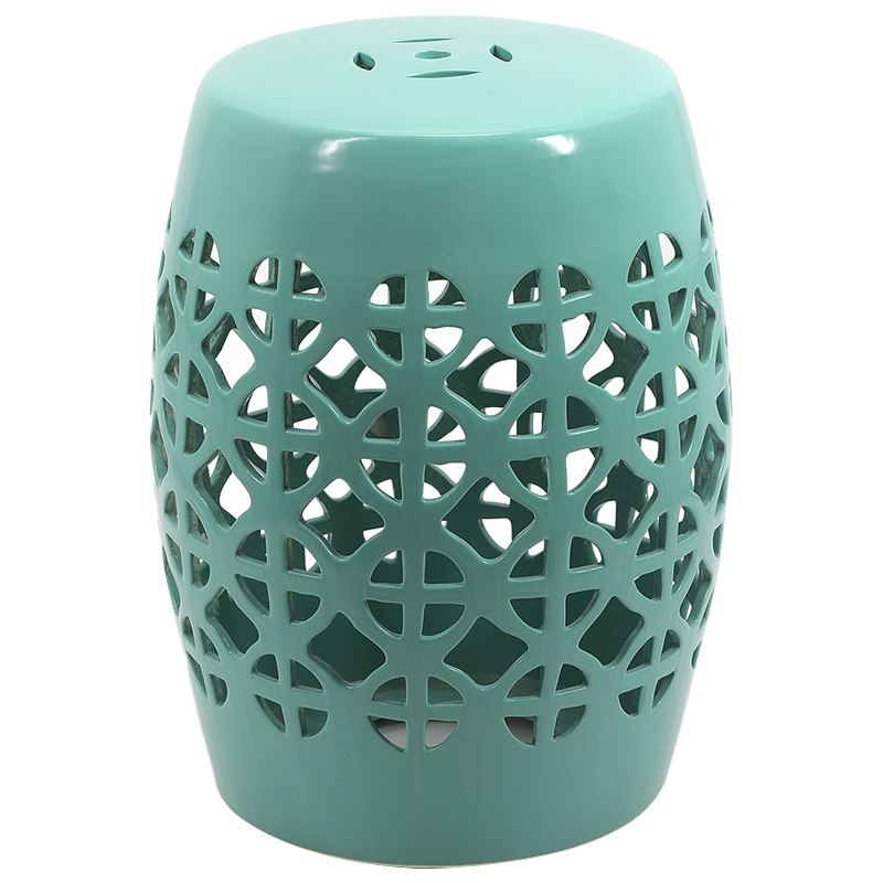 Керамический табурет Geometric Circles Garden Stool - Light Blue Бирюзовый в Волгограде | Loft Concept 