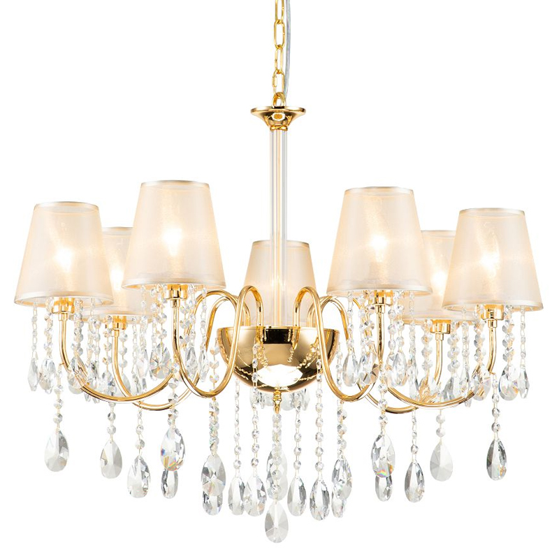 Люстра золотого цвета с хрустальным декором Dainty Light Золотой Янтарный Люстра золотого цвета с хрустальным декором Dainty Light Золотой Янтарный в Волгограде | Loft Concept