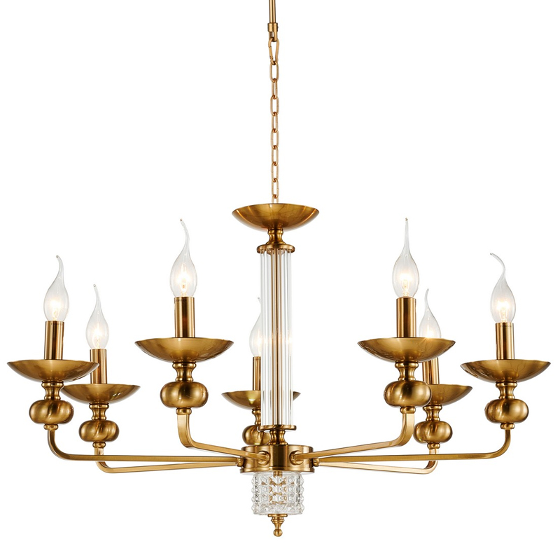 Люстра бронзового цвета со стеклянным декором Candelabrum D75 см Бронза Прозрачный Люстра бронзового цвета со стеклянным декором Candelabrum D75 см Бронза Прозрачный в Волгограде | Loft Concept