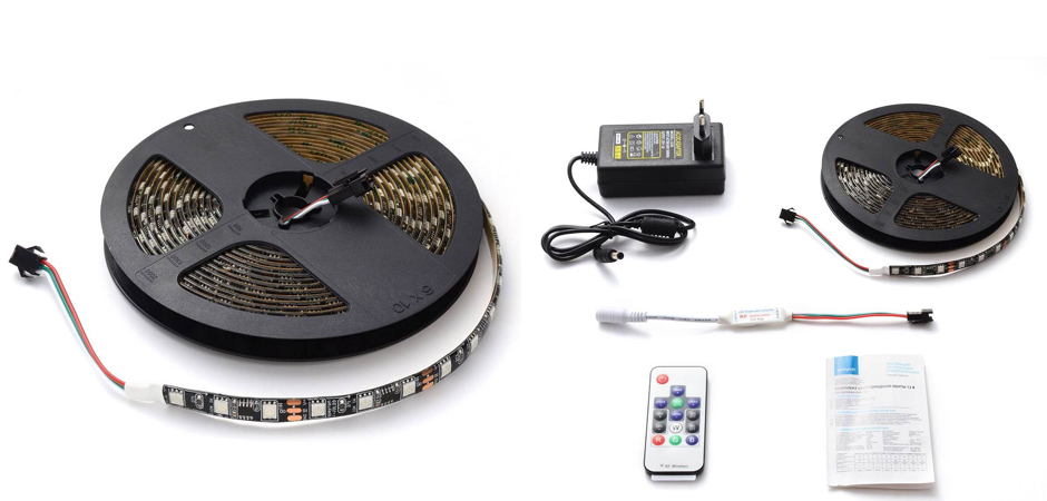 Комплект светодиодной влагозащищенной ленты 14,4W/m 60Led/m 5050SMD разноцветный 5M Комплект светодиодной влагозащищенной ленты 14,4W/m 60Led/m 5050SMD разноцветный 5M - Loft-Concept в Волгограде