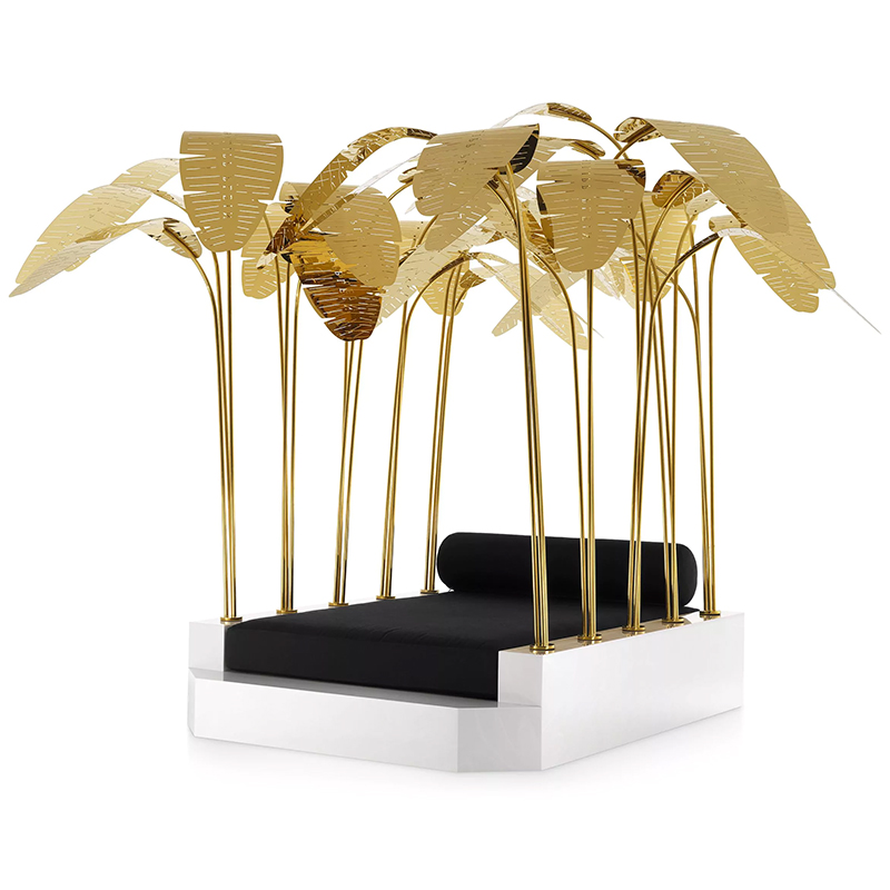 Кровать Philipp Plein Outdoor Bed Miami Белый Золотой Черный Кровать Philipp Plein Outdoor Bed Miami Белый Золотой Черный в Волгограде | Loft Concept