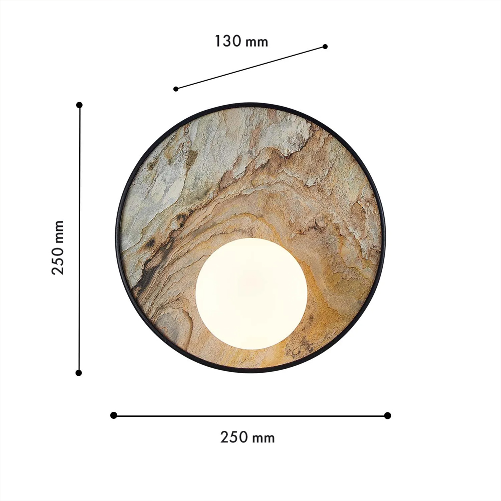 Бра круглое с каменным диском в металлической раме Sandstone Painting в Волгограде