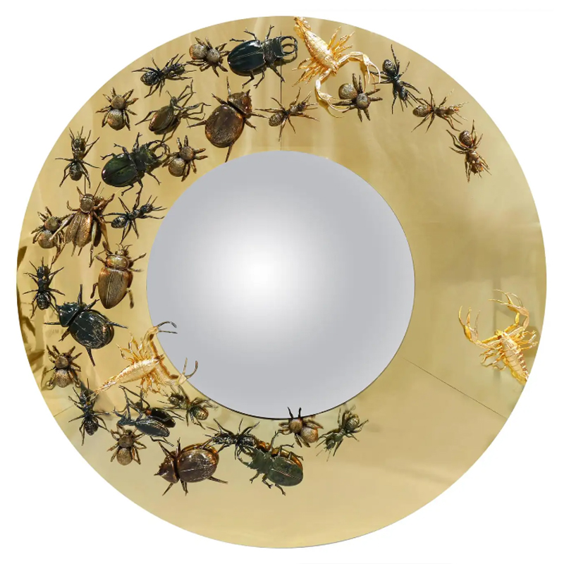 Зеркало Metamorphosis Convex Mirror in Polished Brass Золотой в Волгограде | Loft Concept 