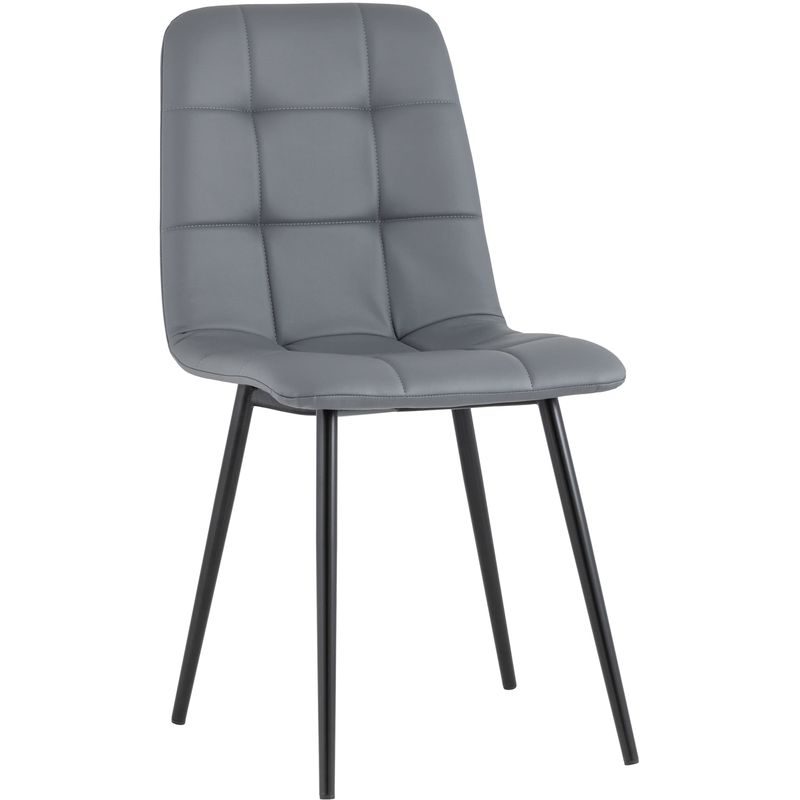 Стул NANCY S Chair Серая Экокожа Серый Черный Стул NANCY S Chair Серая Экокожа Серый Черный в Волгограде | Loft Concept