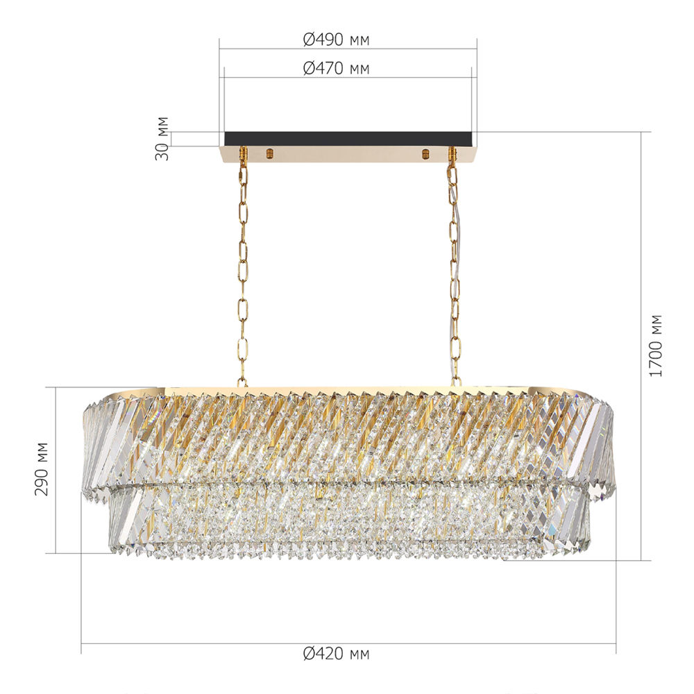 Люстра овальная в классическом обрамлении Light Connoisseurs Beauty в Волгограде