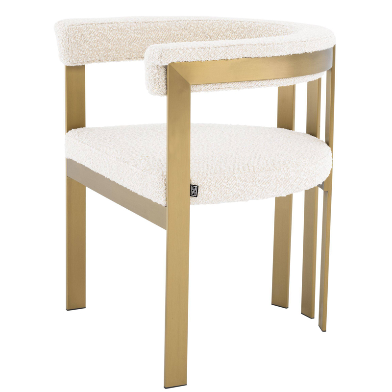 Стул Eichholtz Dining Chair Clubhouse boucle cream Кремовый Латунь Стул Eichholtz Dining Chair Clubhouse boucle cream Кремовый Латунь в Волгограде | Loft Concept