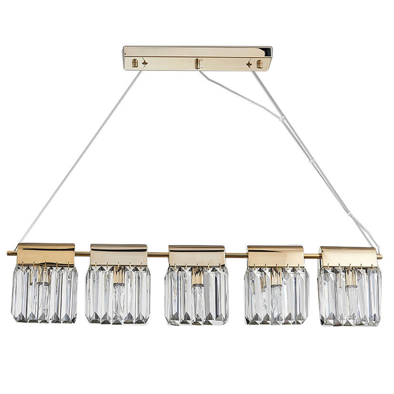 Люстра Crystal Pendants 5 Золотой Прозрачное Стекло Люстра Crystal Pendants 5 Золотой Прозрачное Стекло в Волгограде | Loft Concept