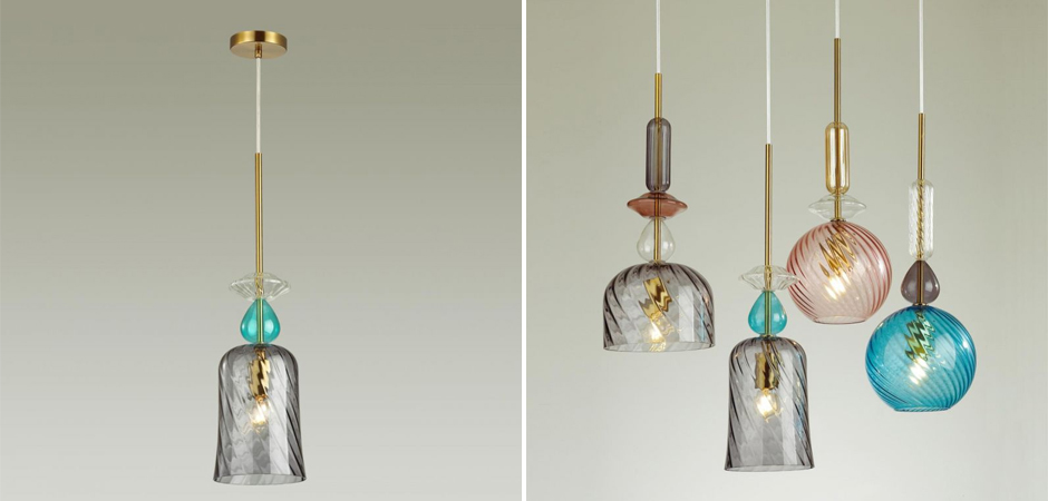 Подвесной Geometry Glass Голубой Подвесной Geometry Glass Голубой - Loft-Concept в Волгограде