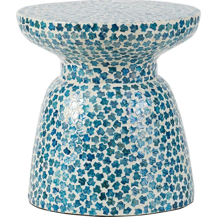 Столик дизайнерский Oyster fountain Синий Белый Столик дизайнерский Oyster fountain Синий Белый в Волгограде | Loft Concept