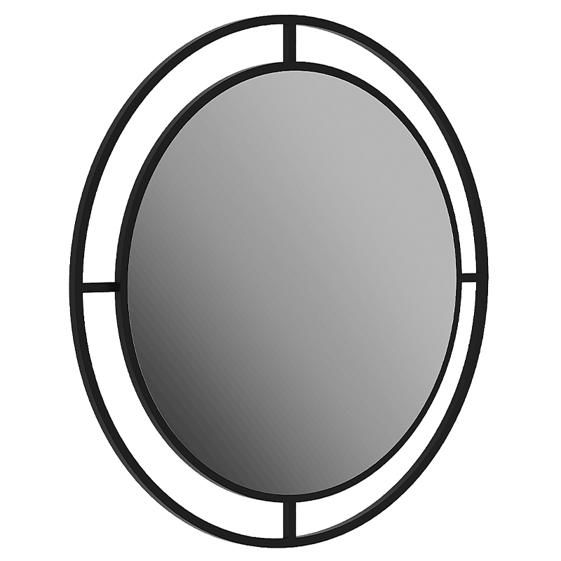 Настенное зеркало круглой формы в черной металлической раме BUBBLE MIRROR BLACK Черный Настенное зеркало круглой формы в черной металлической раме BUBBLE MIRROR BLACK Черный в Волгограде | Loft Concept