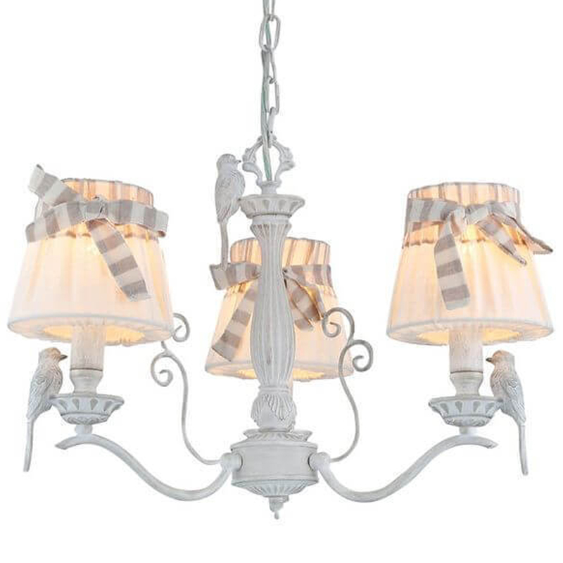 Люстра Refined Provence Chandelier trio Белый Бежевый Люстра Refined Provence Chandelier trio Белый Бежевый в Волгограде | Loft Concept