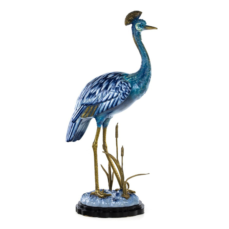 Статуэтка Crane Figurine Белый Синий Бронза Статуэтка Crane Figurine Белый Синий Бронза в Волгограде | Loft Concept