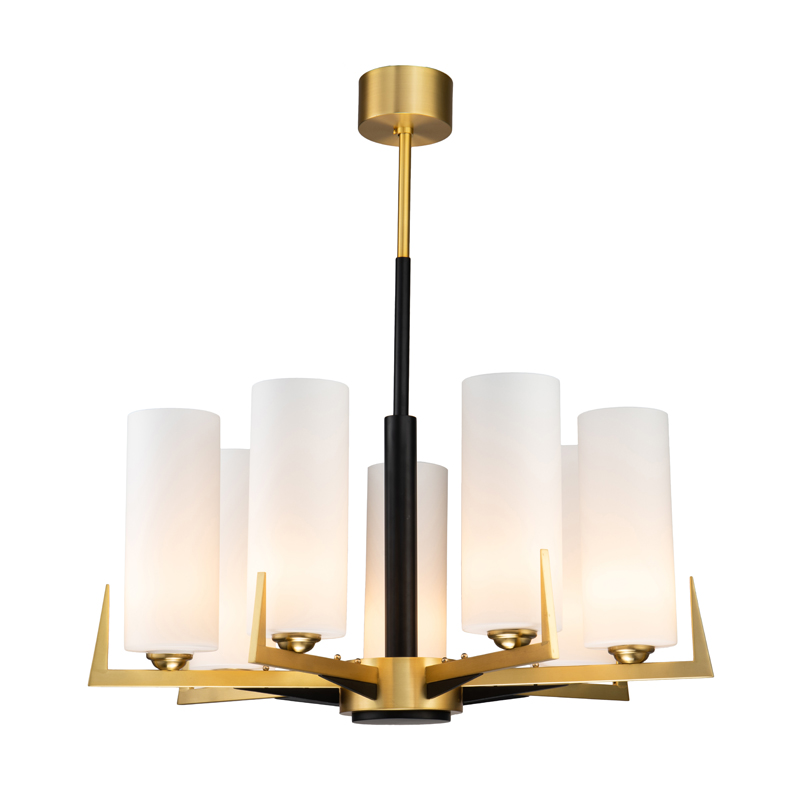 Люстра Benoit Chandelier 75 Латунь Белое матовое стекло Черный Люстра Benoit Chandelier 75 Латунь Белое матовое стекло Черный в Волгограде | Loft Concept