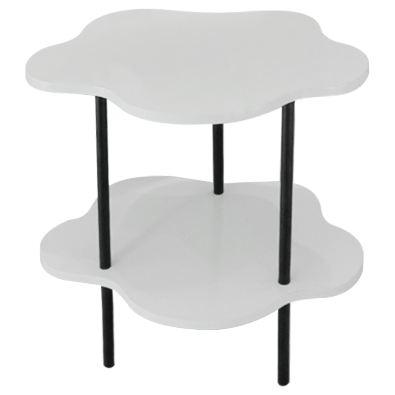 Приставной стол Luc Curved Side Table Белый Черный Приставной стол Luc Curved Side Table Белый Черный в Волгограде | Loft Concept