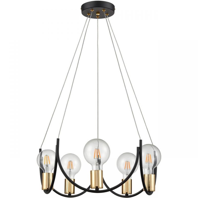 Люстра Supro Chandelier Черный Глянцевое золото Люстра Supro Chandelier Черный Глянцевое золото в Волгограде | Loft Concept
