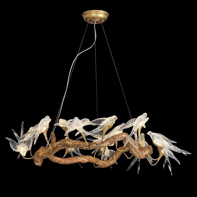 Кольцевая декоративная люстра The swallow nest Медь Прозрачный Кольцевая декоративная люстра The swallow nest Медь Прозрачный в Волгограде | Loft Concept