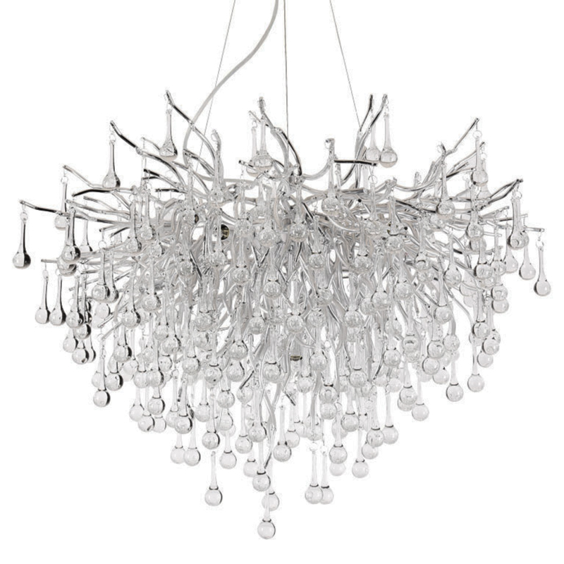 Люстра Droplet Chandelier Silver 80 Серебряный Прозрачное Стекло Люстра Droplet Chandelier Silver 80 Серебряный Прозрачное Стекло в Волгограде | Loft Concept