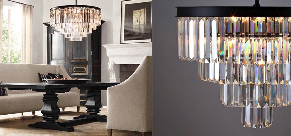 Люстра RH 1920s Odeon Clear Glass Fringe Chandelier - 80, 110 Люстра RH 1920s Odeon Clear Glass Fringe Chandelier - 80, 110 - Loft-Concept в Волгограде