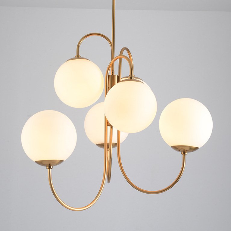 Люстра Gooseneck Pelle Chandelier Белый Золотой Люстра Gooseneck Pelle Chandelier Белый Золотой в Волгограде | Loft Concept