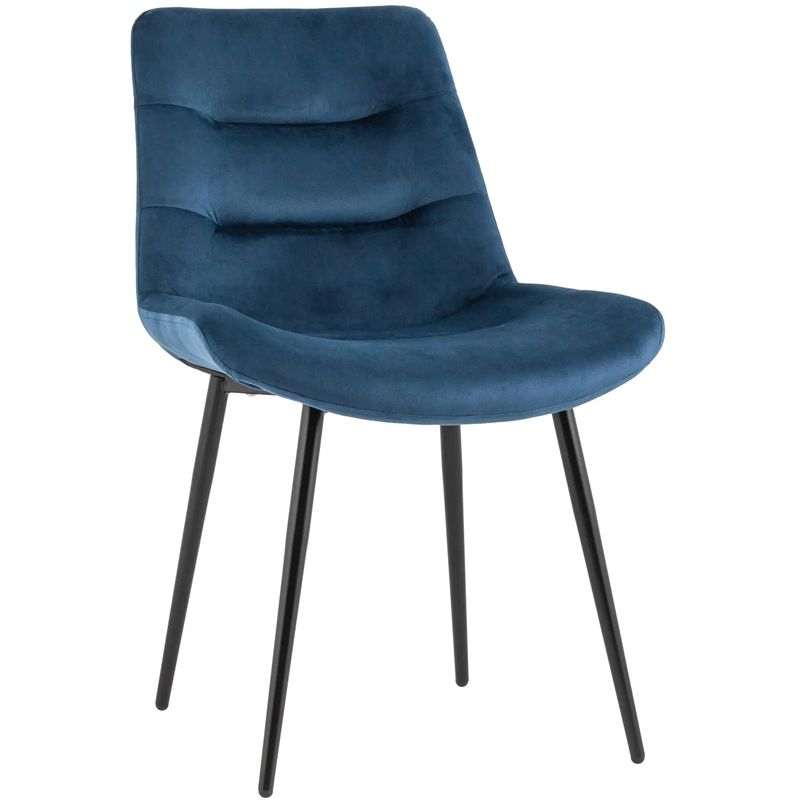 Стул Austin Chair Синий Велюр Синий Черный Стул Austin Chair Синий Велюр Синий Черный в Волгограде | Loft Concept