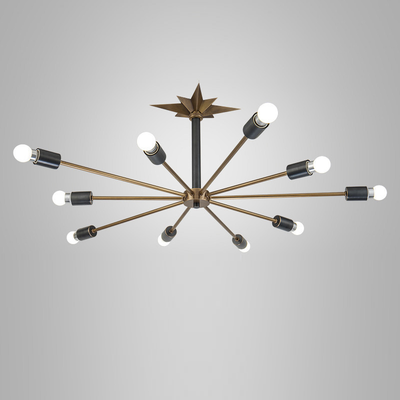 Люстра Base Star Chandelier Латунь Античная полированная Черный Люстра Base Star Chandelier Латунь Античная полированная Черный в Волгограде | Loft Concept