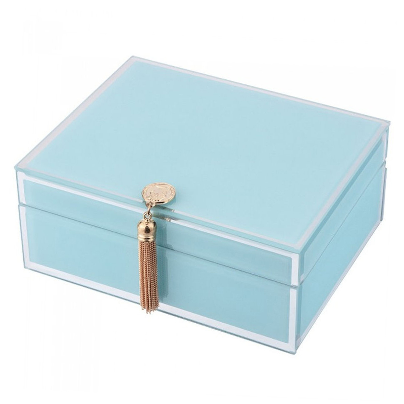 Шкатулка Glass Light Blue Box Светло-голубой Шкатулка Glass Light Blue Box Светло-голубой в Волгограде | Loft Concept