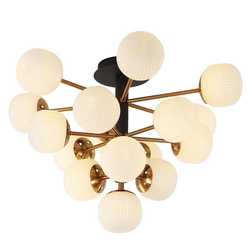 Потолочный светильник Barrett Ceiling Lamp white Белый Латунь Потолочный светильник Barrett Ceiling Lamp white Белый Латунь в Волгограде | Loft Concept