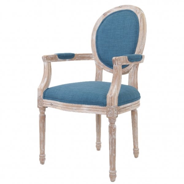 Стул French chairs Provence Blue ArmChair Голубой пастельный Бежевый Стул French chairs Provence Blue ArmChair Голубой пастельный Бежевый в Волгограде | Loft Concept