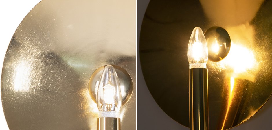 Бра Gold Round Backing Exposed Bulb Sconce Бра Gold Round Backing Exposed Bulb Sconce - Loft-Concept в Волгограде