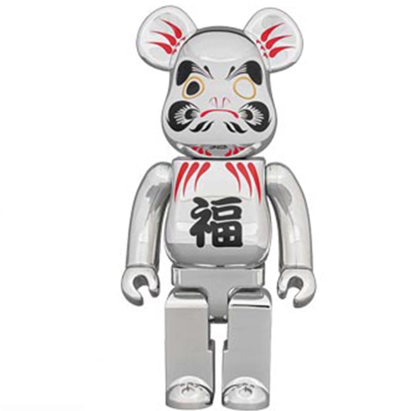 Статуэтка Bearbrick Daruma Silver Серебряный Черный Красный Статуэтка Bearbrick Daruma Silver Серебряный Черный Красный в Волгограде | Loft Concept