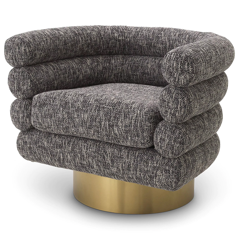 Кресло Eichholtz Swivel Chair Maguire Cambon Black Серый Латунь Кресло Eichholtz Swivel Chair Maguire Cambon Black Серый Латунь в Волгограде | Loft Concept