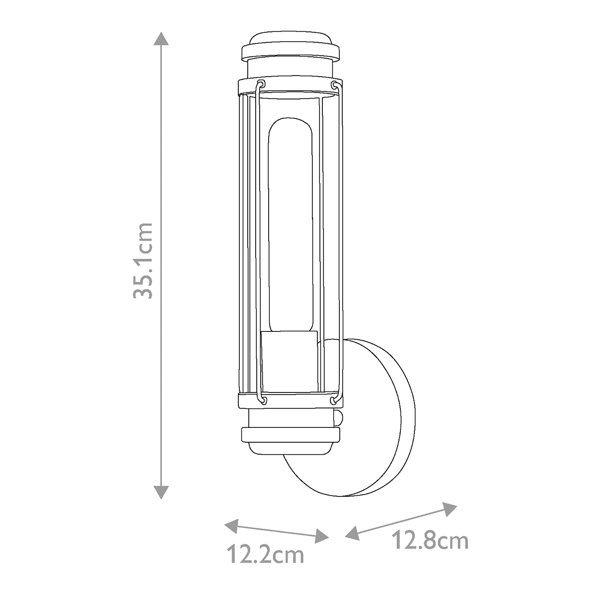 Бра для ванных комнат с прозрачным цилиндрическим плафоном на круглом основании Hinkley в Волгограде