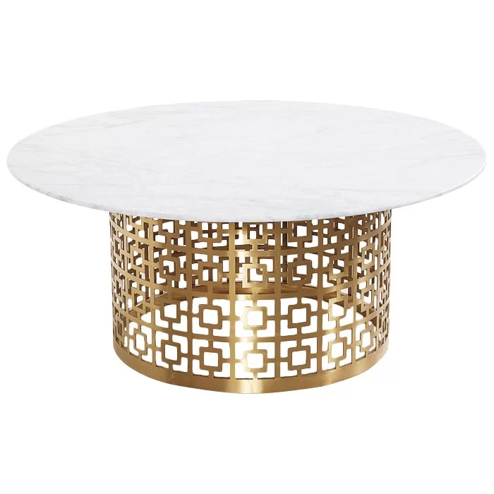 Кофейный стол Artesia Coffee Table White Глянцевое золото Белый Кофейный стол Artesia Coffee Table White Глянцевое золото Белый в Волгограде | Loft Concept