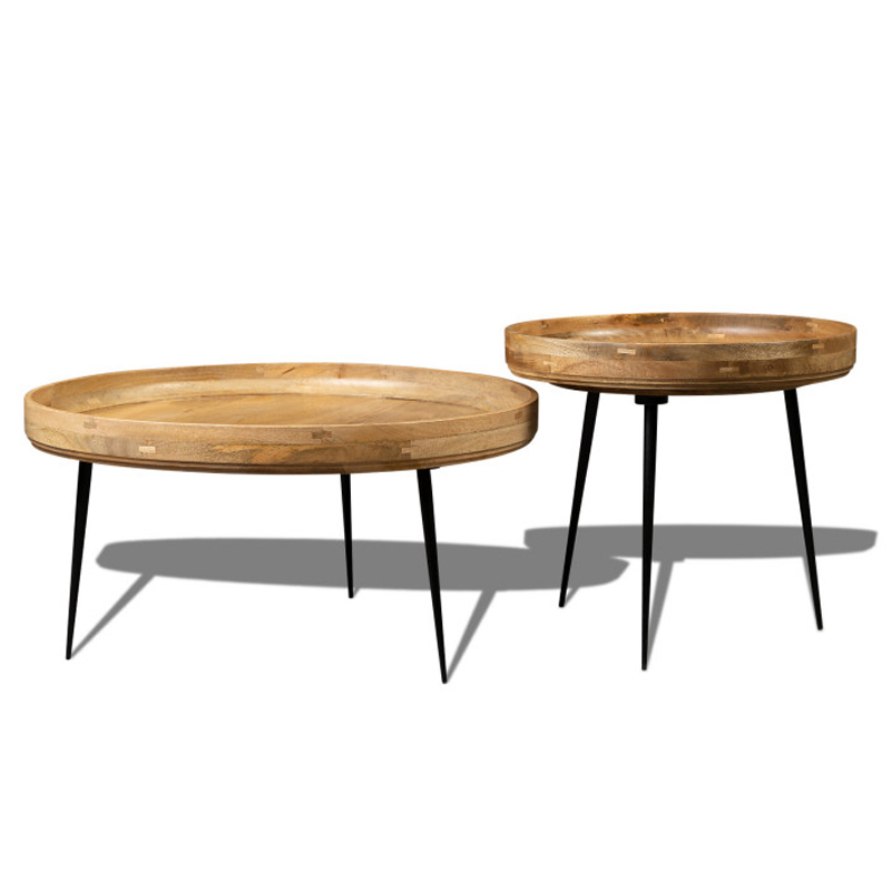 Комплект кофейных столов Davidson Table Бежевый Коричневый Черный Комплект кофейных столов Davidson Table Бежевый Коричневый Черный в Волгограде | Loft Concept