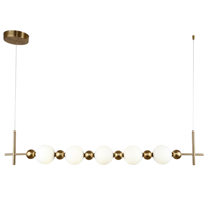 Линейная люстра PEARLS SUSPENSION Белый Латунь Линейная люстра PEARLS SUSPENSION Белый Латунь в Волгограде | Loft Concept